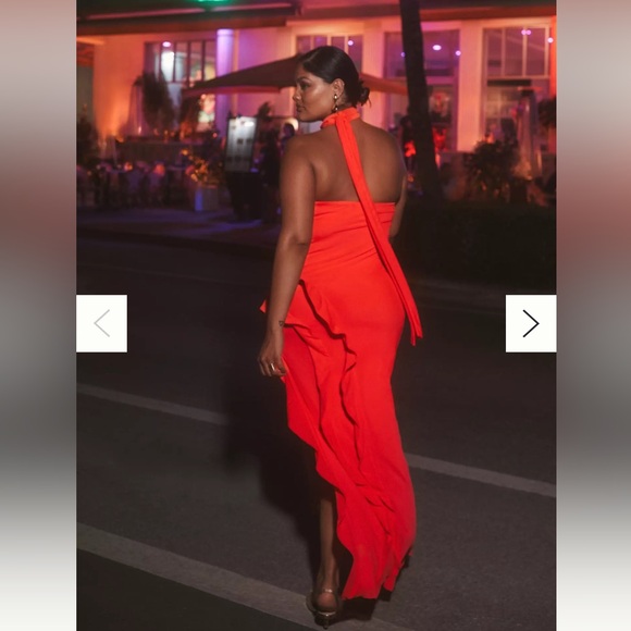 AFRM Halter Ruffle Maxi Dress - Picture 4 of 12